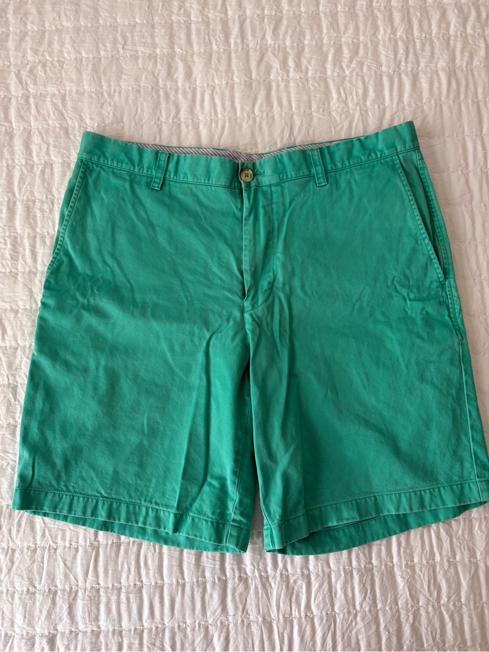 Southern Tide Teal Green Flat Front Chino Shorts